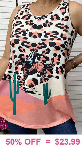 Leopard & Western Print tank top