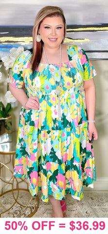 S, M Spring Floral Dress