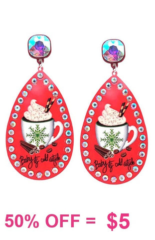 Baby It's Cold Outside bling earrings