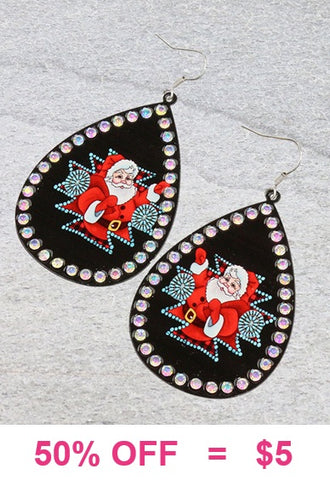 Santa TRIBAL Bling Christmas earrings