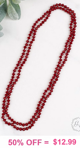 Maroon Crystal Strand 60" Layering Necklace (Copy)