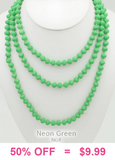 Lime Crystal Beaded 60" Layering Necklace