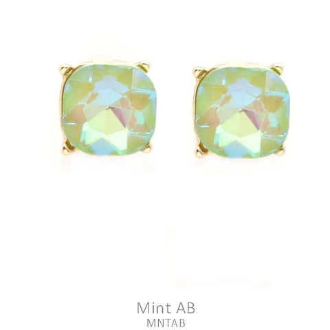 *Lg Mint Green Iridescent Stud Earring.