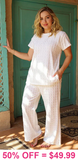 2 Piece Set: Vanilla thread textured top & pants