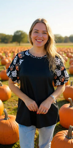 S, M, 2X 3X Halloween Puff sleeve top