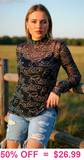 Rodeo Printed Sheer Mesh Top