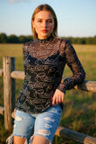 Rodeo Printed Sheer Mesh Top