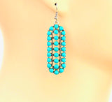 Turquoise Inlay Oval Concho Earrings