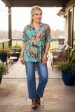 Turquoise Trails print top
