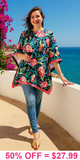 Floral Poncho Top