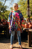 Silky Multi color printed poncho top