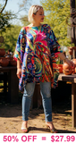 Silky Multi color printed poncho top