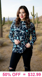 M, 2X, 3X Black long sleeve top with checkered Bows