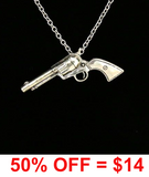 Western Pistol Pendant Necklace
