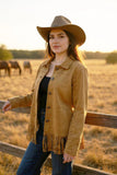 Western suede-like fringe jacket