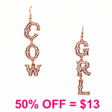 Rhinestone "COWGRL" Dangle Earring