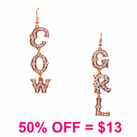 Rhinestone "COWGRL" Dangle Earring