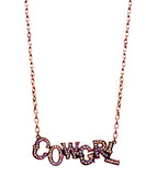 Rhinestone "COW GRL" Metal Necklace