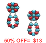 Concho Stone Dangle Post Earring