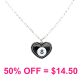 Western 8 Ball Heart Necklace