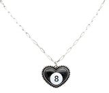 Western 8 Ball Heart Necklace