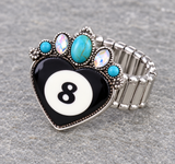 8 Ball Heart Stretchable Band