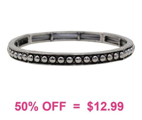 Silver studded stretch bracelet