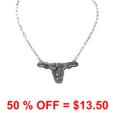 Longhorn Engraved necklace