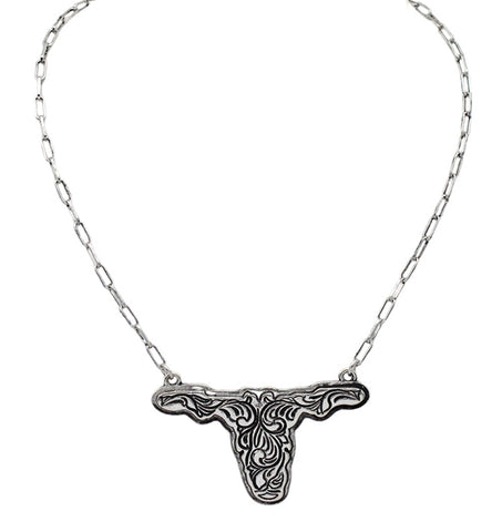 Longhorn Engraved necklace