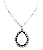 Teardrop Pendant Wester Paperclip necklace