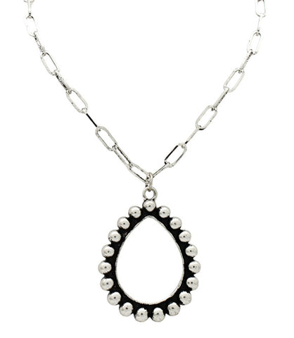 Teardrop Pendant Wester Paperclip necklace