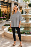 Striped baby doll top - oversized