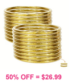 7 Stack gold glitter bangles