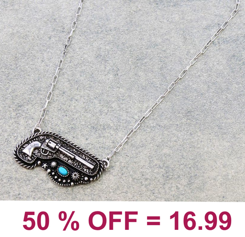Western Pistol Necklace