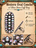 Western Oval Concho w/Glass Stone Cuff Ring