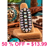 Western Oval Concho w/Glass Stone Cuff Ring