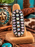 Western Oval Concho w/Glass Stone Cuff Ring