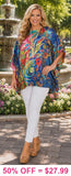 Silky Colorful poncho top
