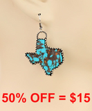 Turquoise & Brown Texas Earrings