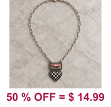 Western Checkerboard Heart Necklace