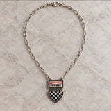 Western Checkerboard Heart Necklace