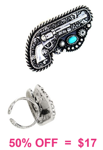 Western Pistol Cuff Ring