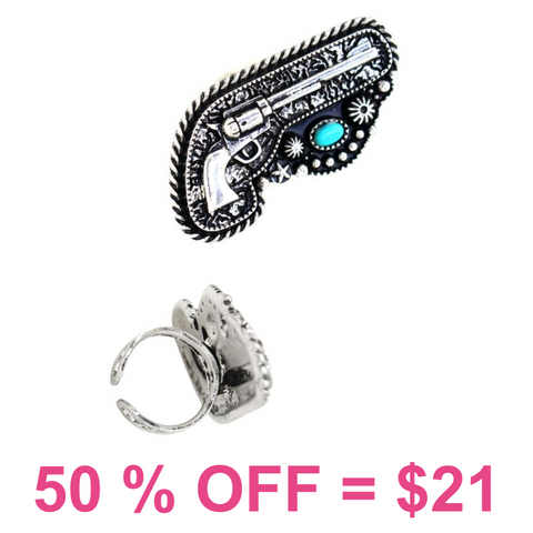 Western Pistol Cuff Ring