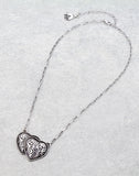 Western Etched Double Heart Necklace