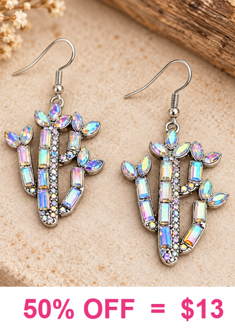 Cactus style rinestone Earrings