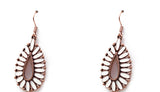 Cream Inlay & Copper Teardrop Earrings