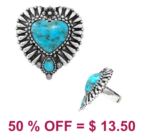 Turquoise Heart Ring