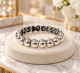 Big Silver Studded stretch bracelet
