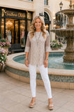 Checkered 3/4 sleeve top
