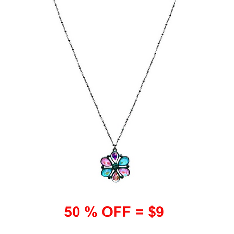 Colorful Floral Stone Necklace